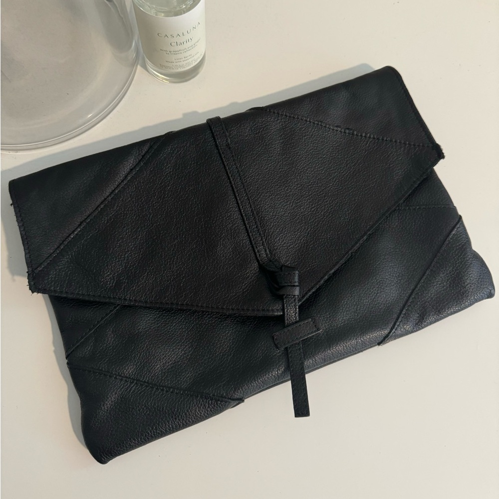 MNG Leather Envelope Clutch